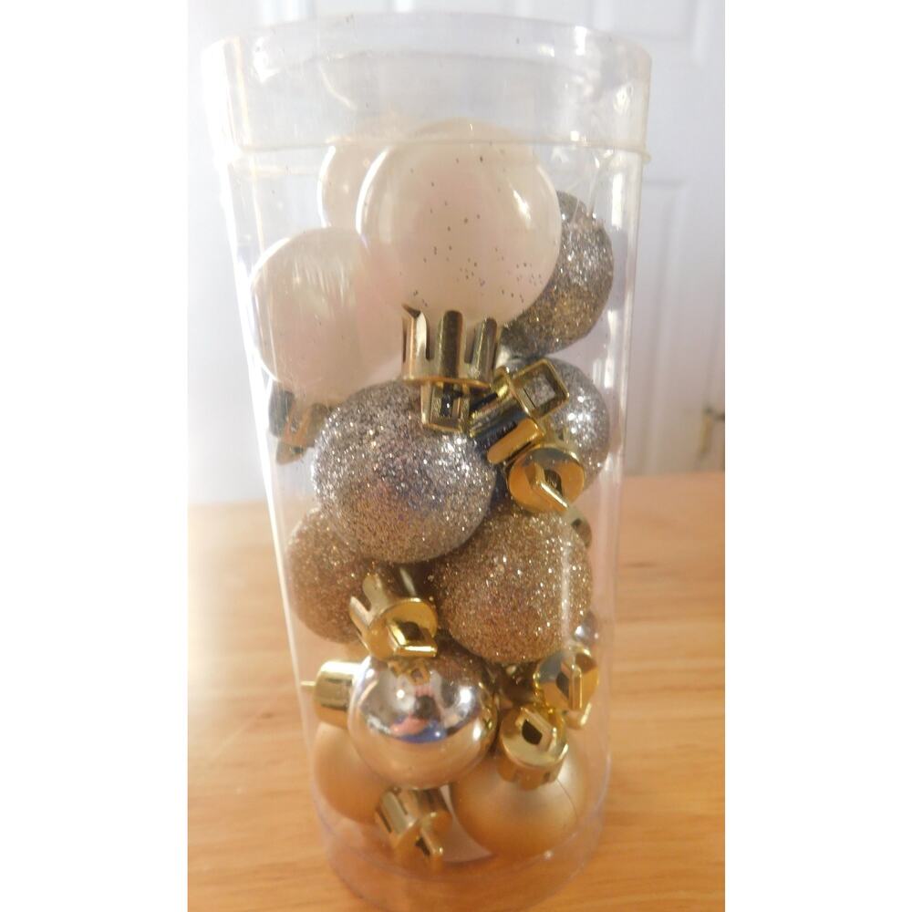 Ashland Mini Christmas Ornamnets Silver Gold White 16 Pcs New